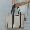 BVLGARI Logo Mania Tote Bag Canvas Beige Auth BA3987-19