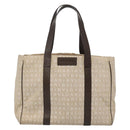 BVLGARI Logo Mania Tote Bag Canvas Beige Auth BA3987-13
