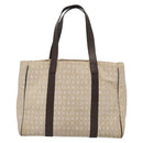 BVLGARI Logo Mania Tote Bag Canvas Beige Auth BA3987-2