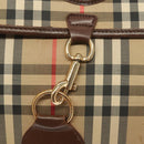 Burberrys Nova Check Document Case Clutch Bag Canvas Beige Gold Auth BA3988-12