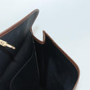 Burberrys Nova Check Document Case Clutch Bag Canvas Beige Gold Auth BA3988-17