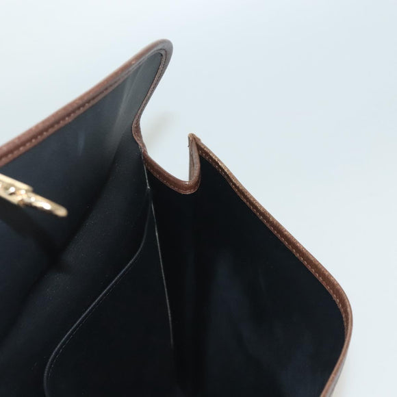 Burberrys Nova Check Document Case Clutch Bag Canvas Beige Gold Auth BA3988