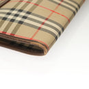 Burberrys Nova Check Document Case Clutch Bag Canvas Beige Gold Auth BA3988-8