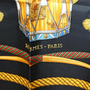 HERMES Carre 90 Scarf ""LES TAMBOURS"" Silk Black Auth BA3989-13
