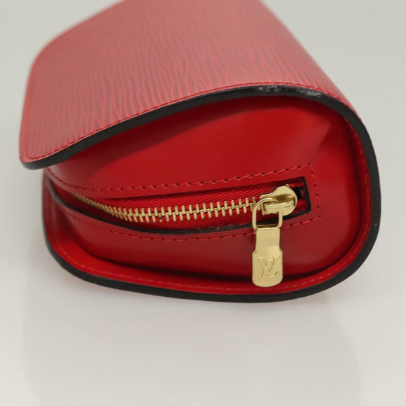 LOUIS VUITTON Epi Dauphine PM Pouch Castilian Red M48447 LV Auth BA3996