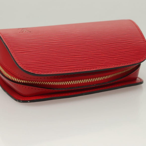 LOUIS VUITTON Epi Dauphine PM Pouch Castilian Red M48447 LV Auth BA3996