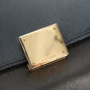 CELINE Trapeze Hand Bag Leather 2way Navy Gold Auth BA400-20