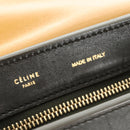 CELINE Trapeze Hand Bag Leather 2way Navy Gold Auth BA400-21