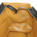 CELINE Trapeze Hand Bag Leather 2way Navy Gold Auth BA400-23