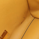 CELINE Trapeze Hand Bag Leather 2way Navy Gold Auth BA400-25