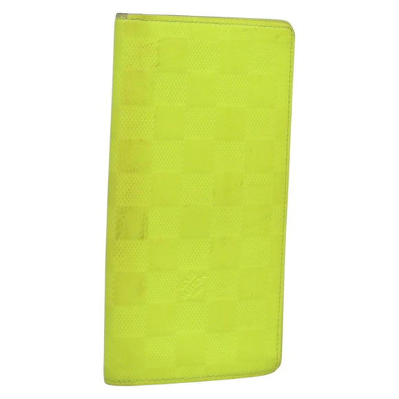 LOUIS VUITTON Damier Infini Brazza Portefeuille Wallet Green N62230 Auth BA4000