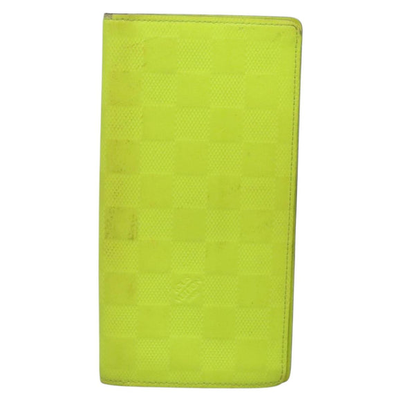 LOUIS VUITTON Damier Infini Brazza Portefeuille Wallet Green N62230 Auth BA4000