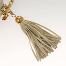 CHANEL Matelasse Chain Shoulder Bag Lamb Skin White Gold CC Auth BA4005-14