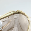 CHANEL Matelasse Chain Shoulder Bag Lamb Skin White Gold CC Auth BA4005-17