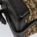 Christian Dior Trotter Canvas Shoulder Bag Brown Gold Auth BA4009-15