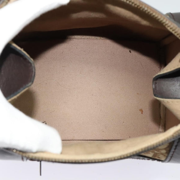 Christian Dior Trotter Canvas Shoulder Bag Brown Gold Auth BA4009