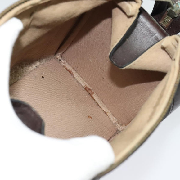 Christian Dior Trotter Canvas Shoulder Bag Brown Gold Auth BA4009