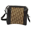 Christian Dior Trotter Canvas Shoulder Bag Brown Gold Auth BA4009-2