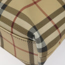 BURBERRY Nova Check Tote Bag PVC Leather Beige Brown Auth BA401-9