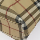 BURBERRY Nova Check Tote Bag PVC Leather Beige Brown Auth BA401-15