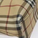 BURBERRY Nova Check Tote Bag PVC Leather Beige Brown Auth BA401-16