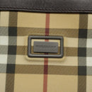 BURBERRY Nova Check Tote Bag PVC Leather Beige Brown Auth BA401-17