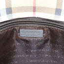 BURBERRY Nova Check Tote Bag PVC Leather Beige Brown Auth BA401-10