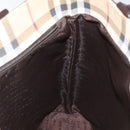 BURBERRY Nova Check Tote Bag PVC Leather Beige Brown Auth BA401-18