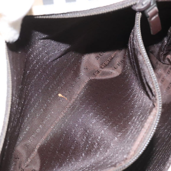 BURBERRY Nova Check Tote Bag PVC Leather Beige Brown Auth BA401