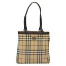 BURBERRY Nova Check Tote Bag PVC Leather Beige Brown Auth BA401-13