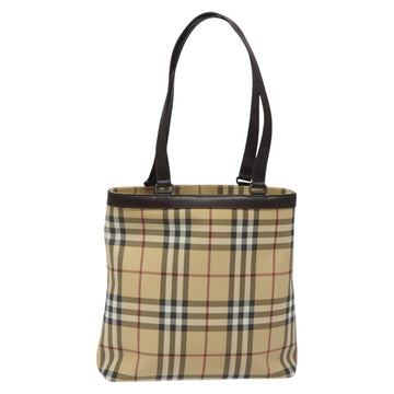 BURBERRY Nova Check Tote Bag PVC Leather Beige Brown Auth BA401 - 0