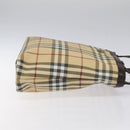 BURBERRY Nova Check Tote Bag PVC Leather Beige Brown Auth BA401-3