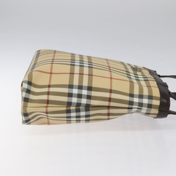 BURBERRY Nova Check Tote Bag PVC Leather Beige Brown Auth BA401