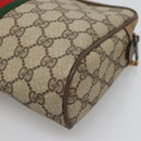 GUCCI GG Supreme Web Sherry Line Clutch Bag PVC Beige Gold 63 01 012 Auth BA4011-15