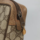 GUCCI GG Supreme Web Sherry Line Clutch Bag PVC Beige Gold 63 01 012 Auth BA4011-8