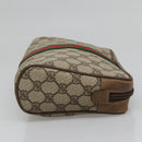 GUCCI GG Supreme Web Sherry Line Clutch Bag PVC Beige Gold 63 01 012 Auth BA4011-4