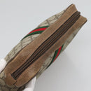 GUCCI GG Supreme Web Sherry Line Clutch Bag PVC Beige Gold 63 01 012 Auth BA4011-5