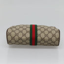 GUCCI GG Supreme Web Sherry Line Clutch Bag PVC Beige Gold 63 01 012 Auth BA4011-6