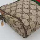 GUCCI GG Supreme Web Sherry Line Clutch Bag PVC Beige Gold 63 01 012 Auth BA4011-14