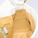 BVLGARI Shoulder Bag Leather Cream Gold Auth BA4015-17