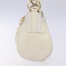 BVLGARI Shoulder Bag Leather Cream Gold Auth BA4015-4
