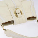 BVLGARI Shoulder Bag Leather Cream Gold Auth BA4015-6