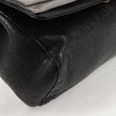 Chloe Chain June Shoulder Bag Leather Black Gold Auth BA4019V-8