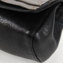 Chloe Chain June Shoulder Bag Leather Black Gold Auth BA4019V-15