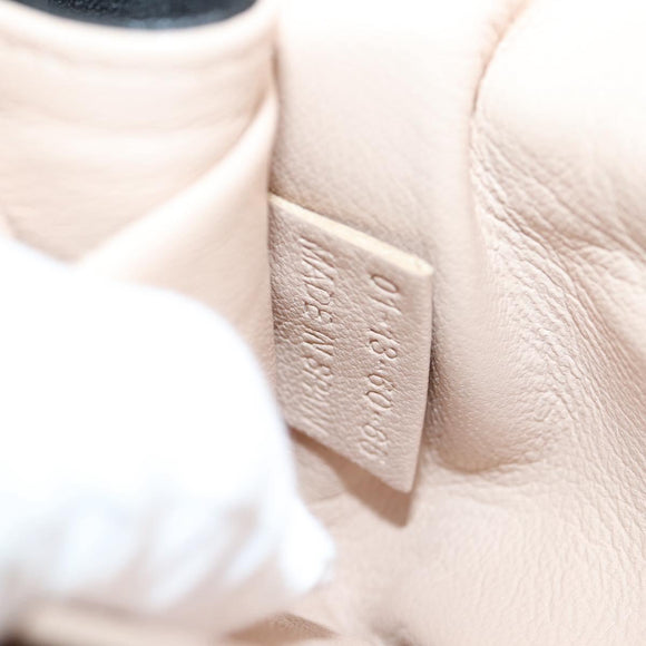 Chloe Chain June Shoulder Bag Leather Black Gold Auth BA4019V