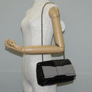 Chloe Chain June Shoulder Bag Leather Black Gold Auth BA4019V-22