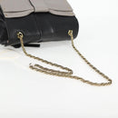 Chloe Chain June Shoulder Bag Leather Black Gold Auth BA4019V-7