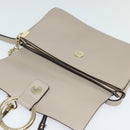 Chloe Fay Shoulder Bag Leather Greige Gold Auth BA4020-10
