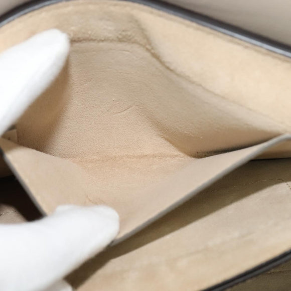 Chloe Fay Shoulder Bag Leather Greige Gold Auth BA4020