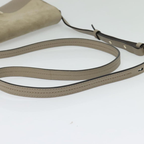 Chloe Fay Shoulder Bag Leather Greige Gold Auth BA4020